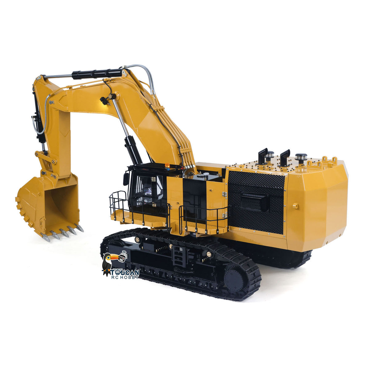 TOUCAN 6015B 1/14 Metal Hydraulic RC Excavator side view with tracked chassis