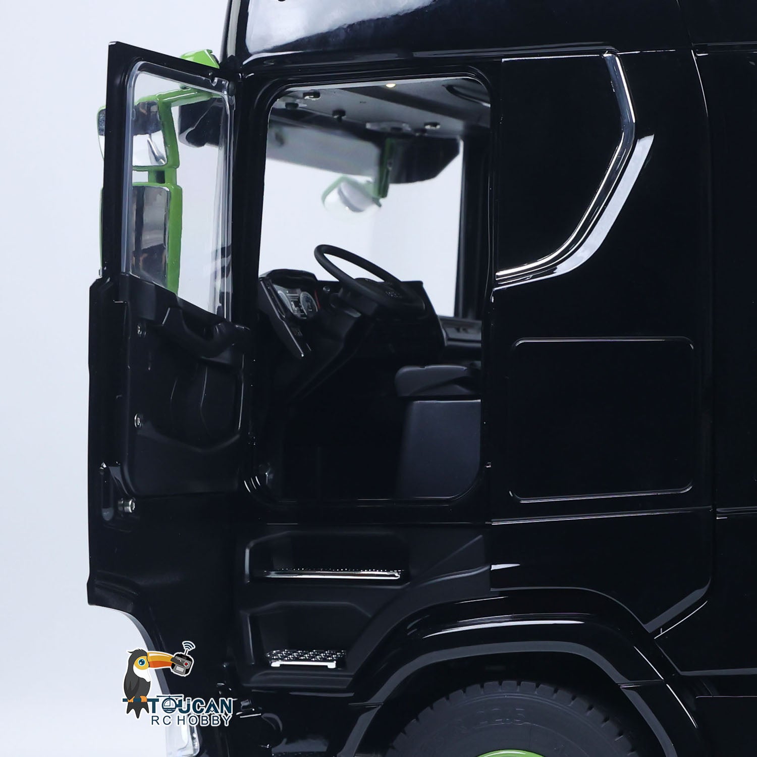 TOUCAN 770S 1/14 Metal RC Hydraulic 6x6 Roll-On Roll-Off Dumper cab interior detail