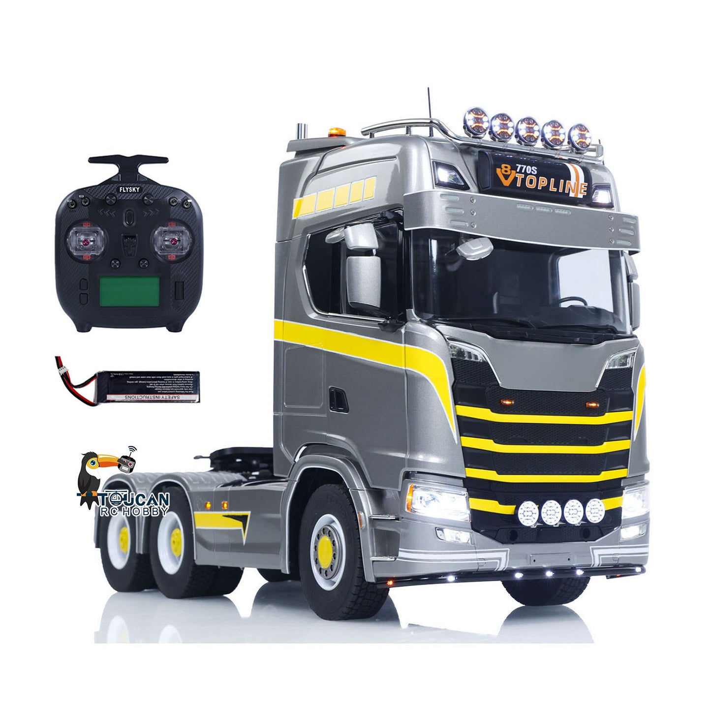 TOUCAN 770S 1/14 RC 6x6 Metal Chassis Tractor Truck package overview