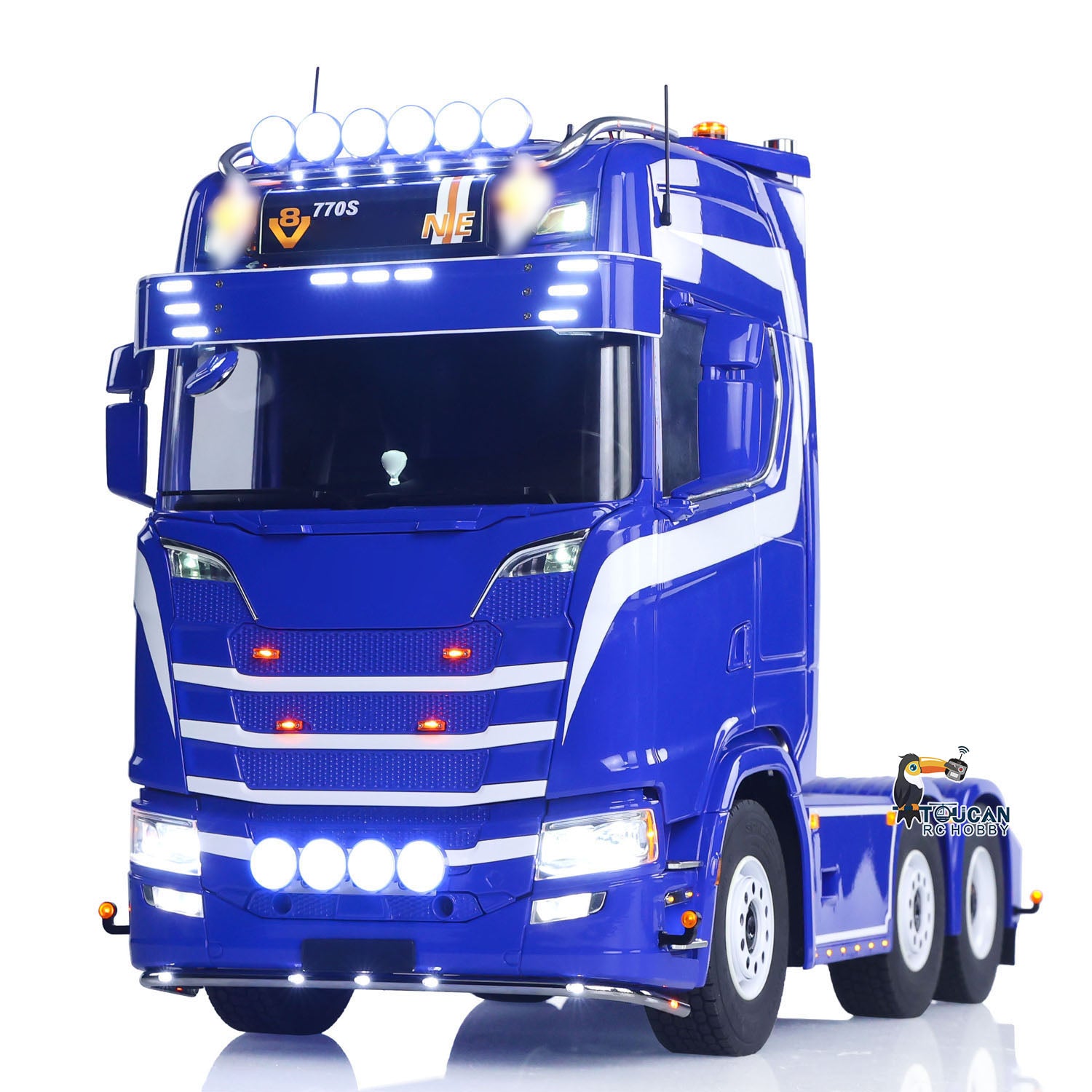 TOUCAN 770S 1/14 RC tractor truck front view detailed cab design