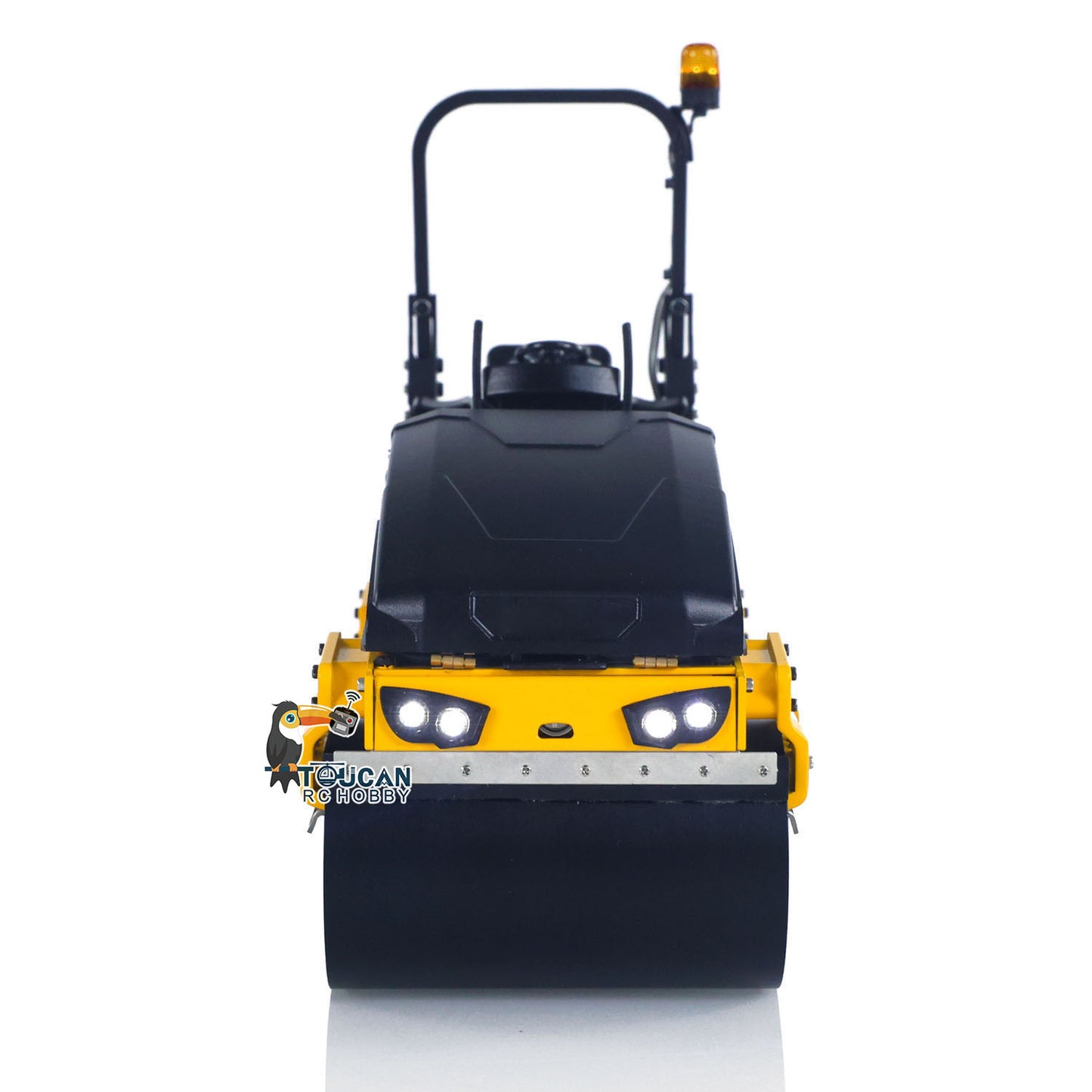 TOUCAN BW120AD 1/14 Metal RC Road Roller Compactor front view with dual rollers