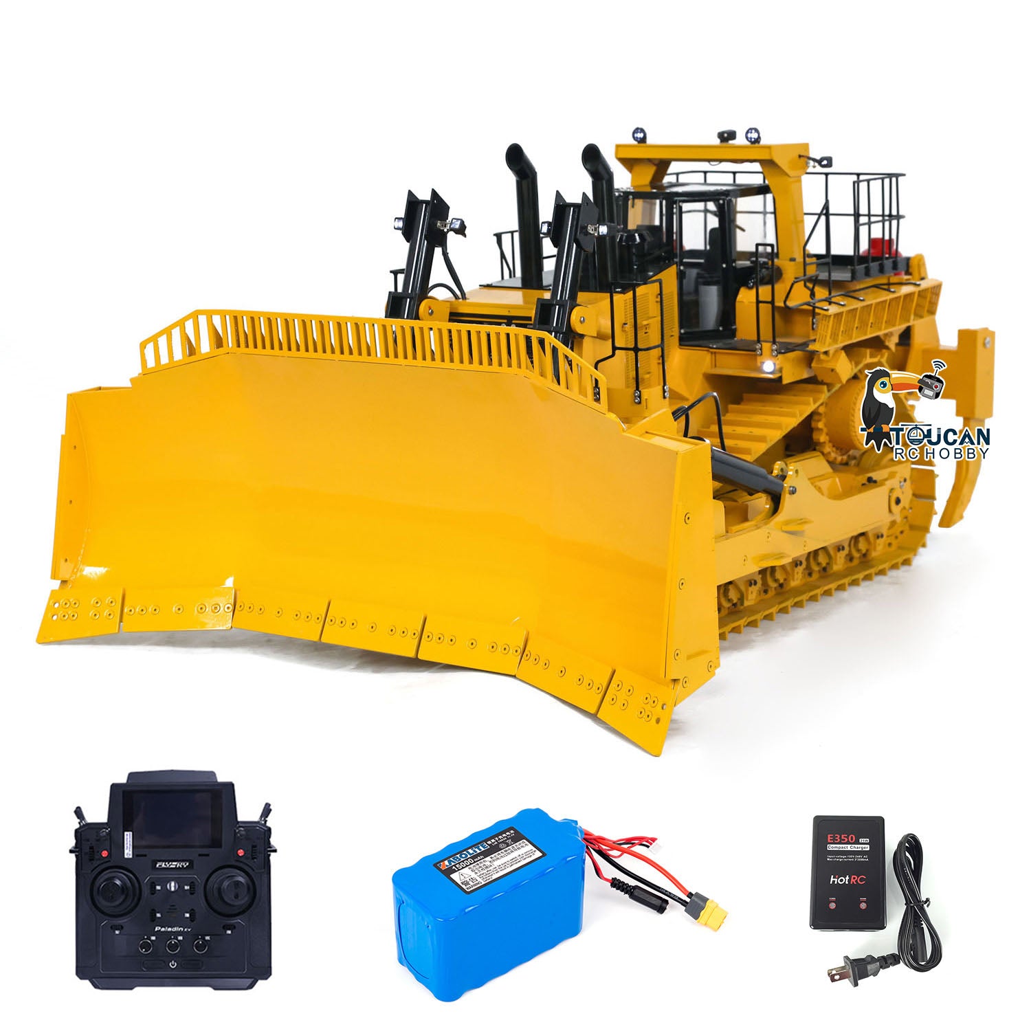 TOUCAN D11T 1/10 Metal Hydraulic RC Bulldozer Heavy Duty Giant Dozer complete set with battery charger and radio controller