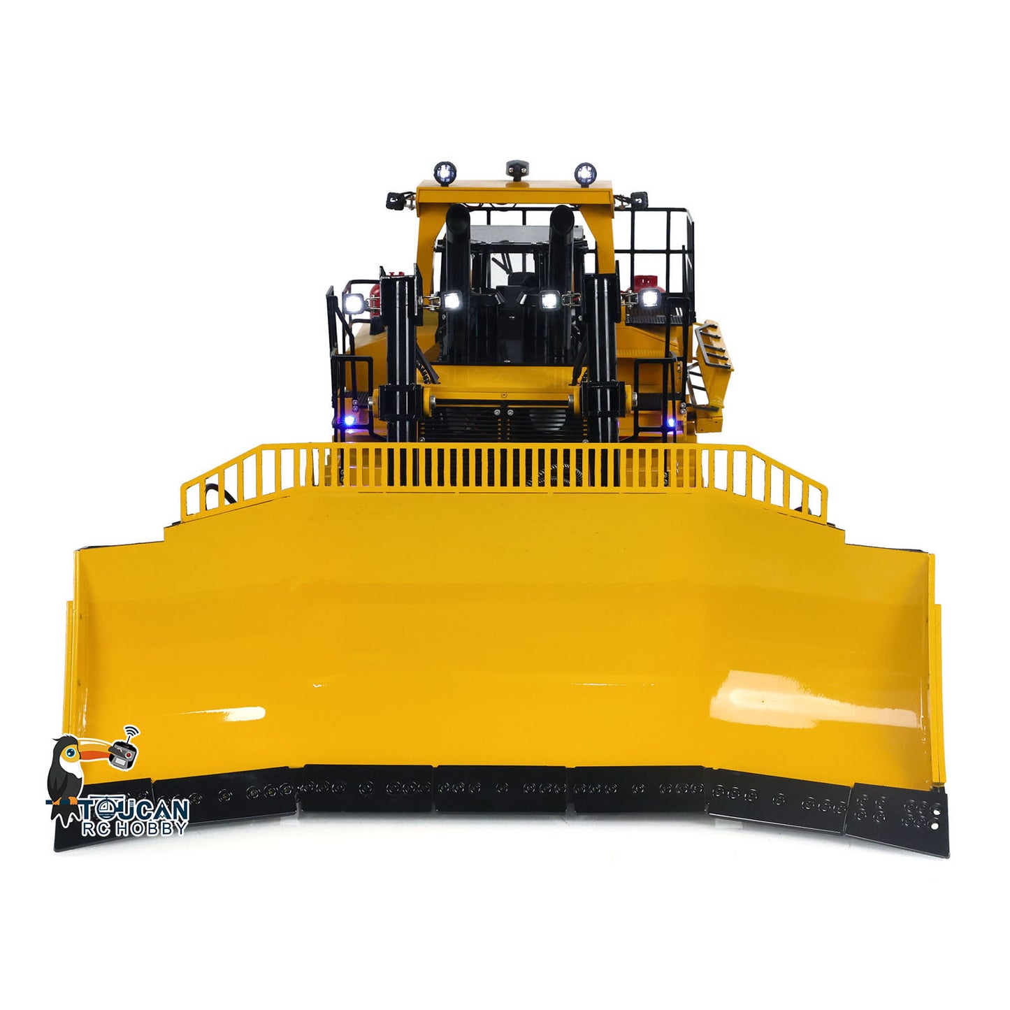 TOUCAN D11T 1/14 Metal Hydraulic RC Bulldozer front view with detailed blade and chassis