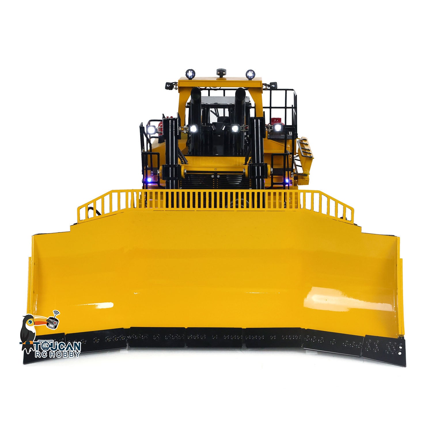 TOUCAN D11T 1/14 Metal Hydraulic RC Bulldozer front view with detailed blade and chassis