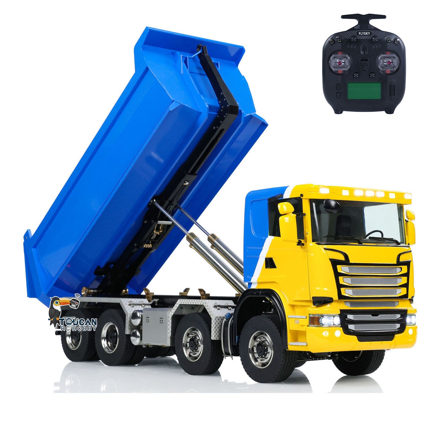 TOUCAN G88 1/14 8x8 Metal Hydraulic RC Dump Truck Full Tipper configuration with ST8 controller