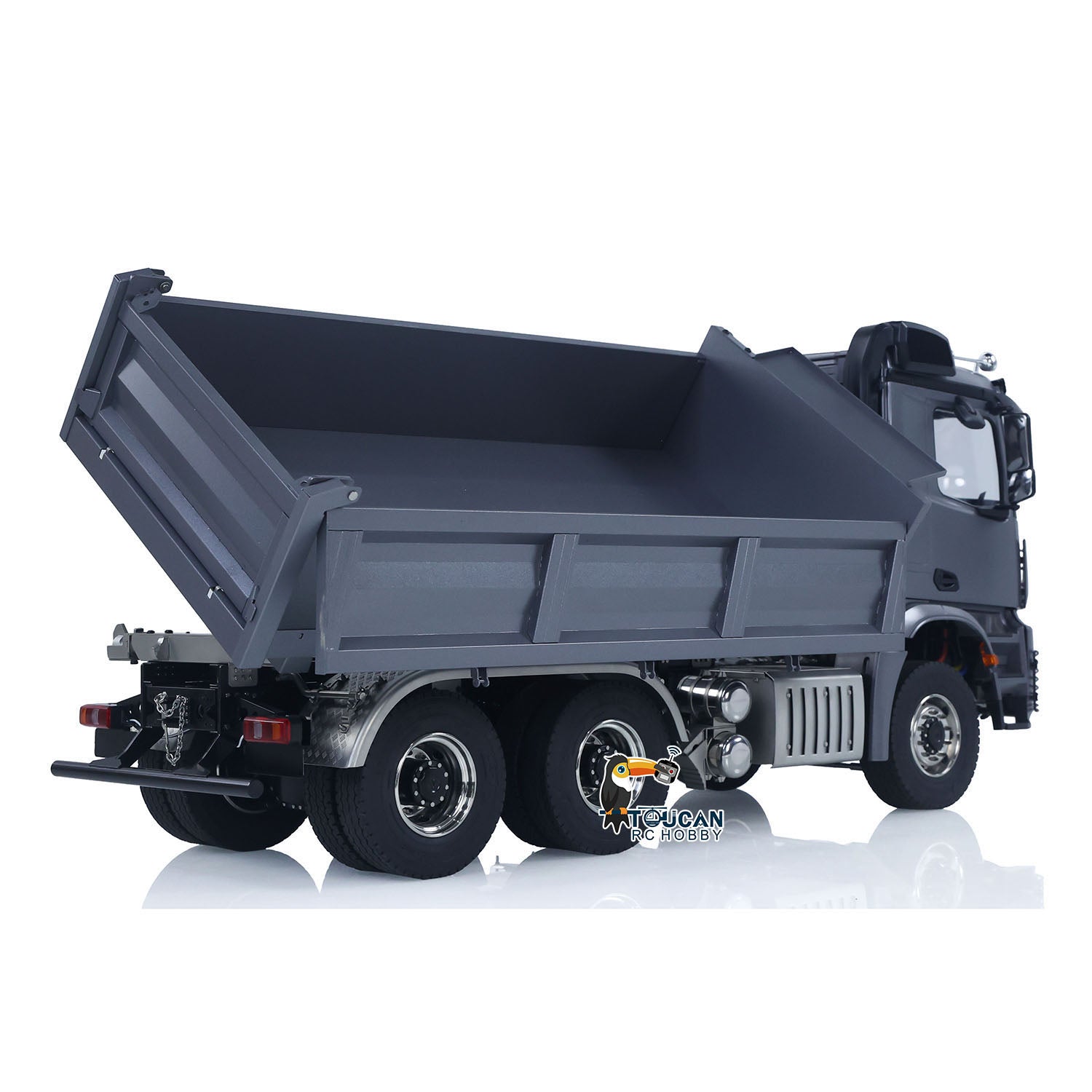 TOUCAN 1/14 6x6 Metal Hydraulic RC Three-Way Dump Truck tipping operation