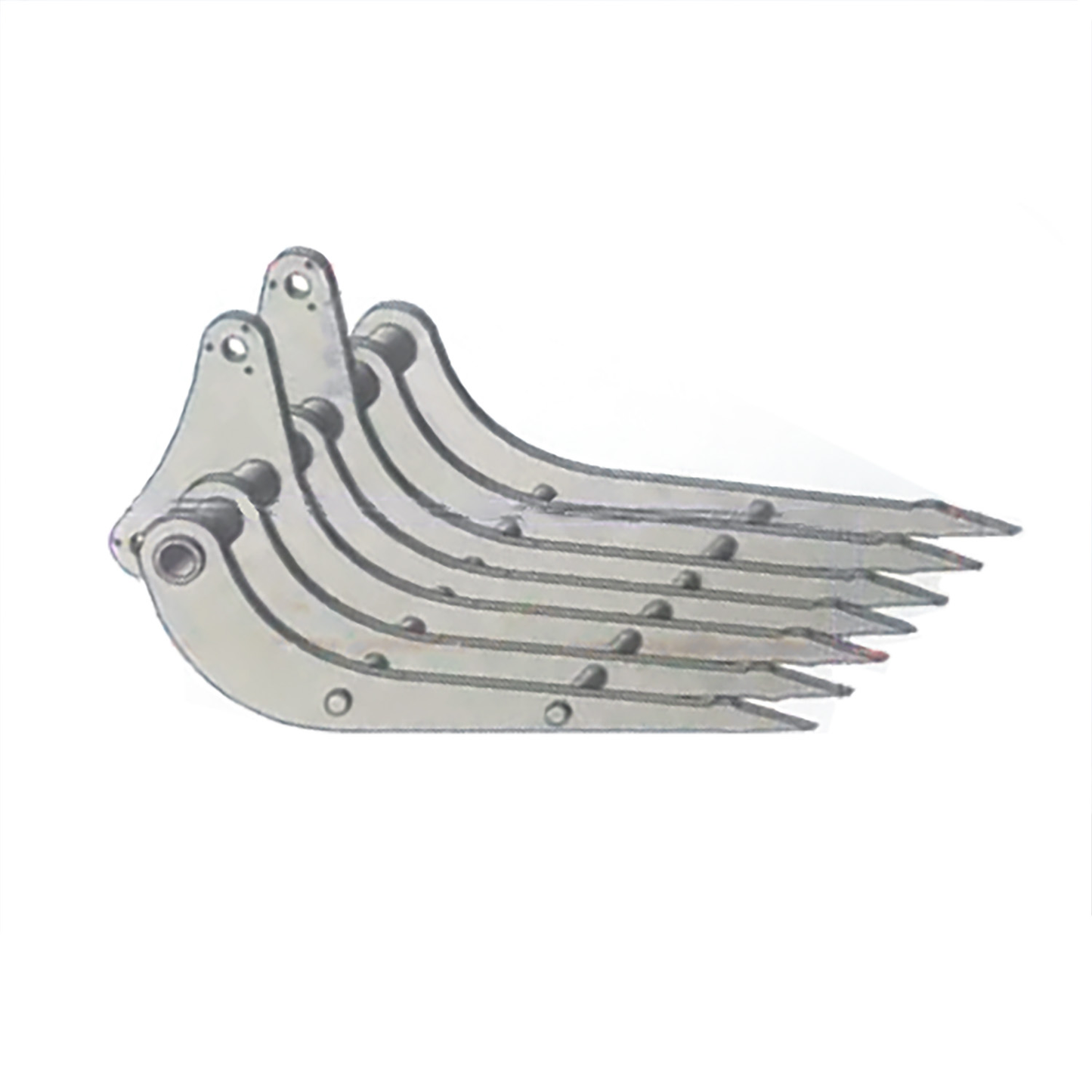 TYMX 390F 1/8 Metal Hydraulic RC Excavator Heavy Duty Digger Seven Toothed Rake Bucket attachment