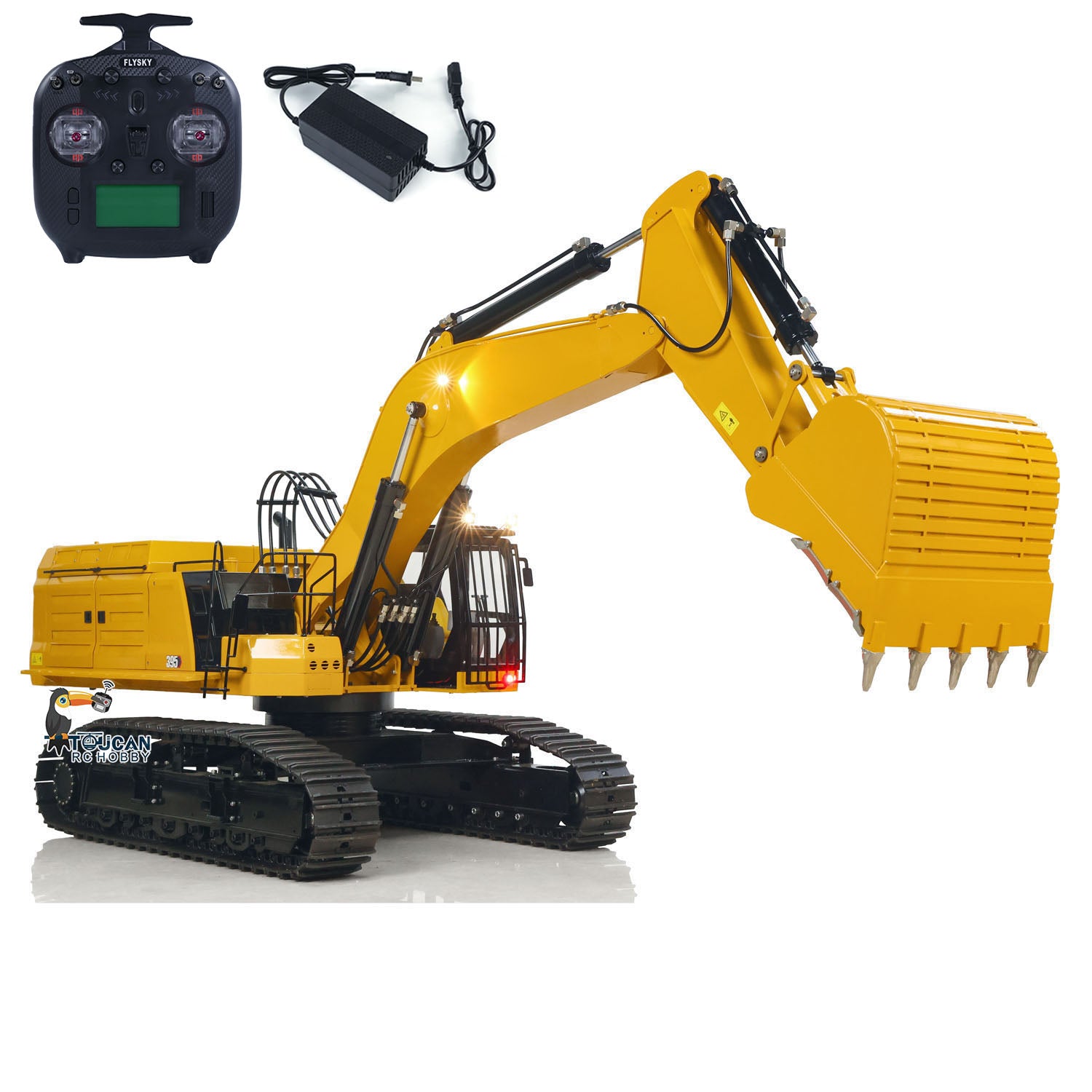 TYMX 395 1/8 Metal Hydraulic RC Excavator Heavy Duty Digger complete set with radio controller battery and charger
