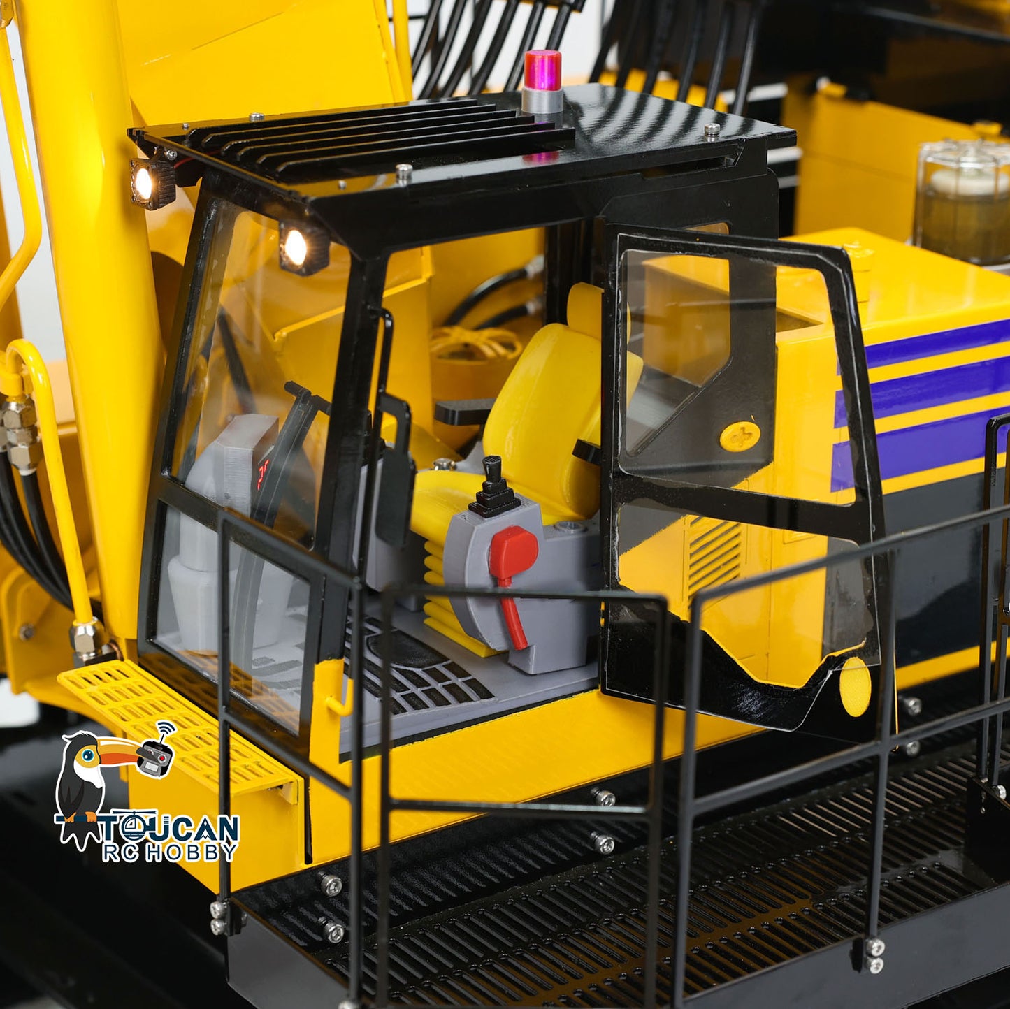 TYMX PC1250 1/8 Metal RC Hydraulic Excavator Digger realistic cab interior detail