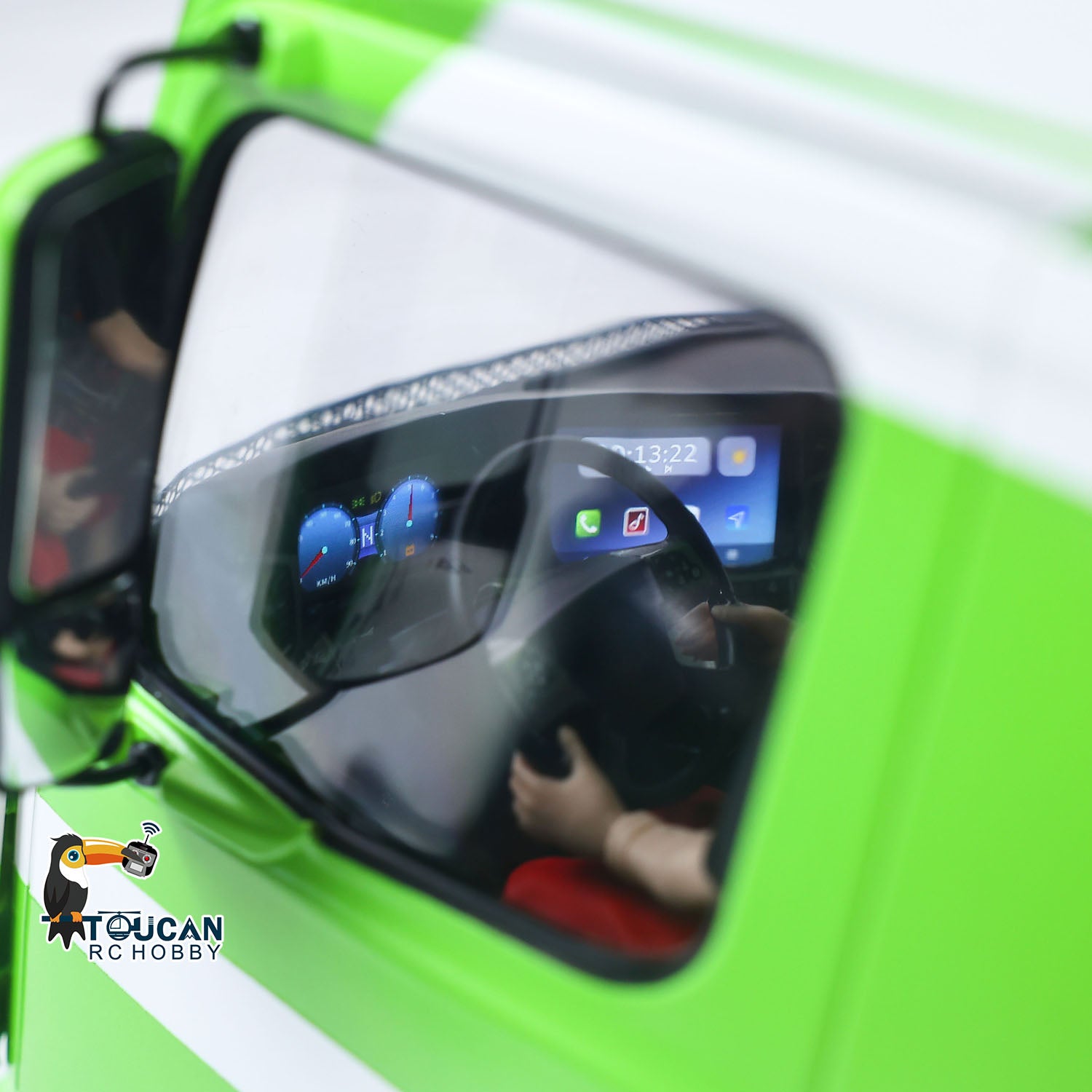 1/14 RC Tractor Truck Cab Interior with Digital Dashboard