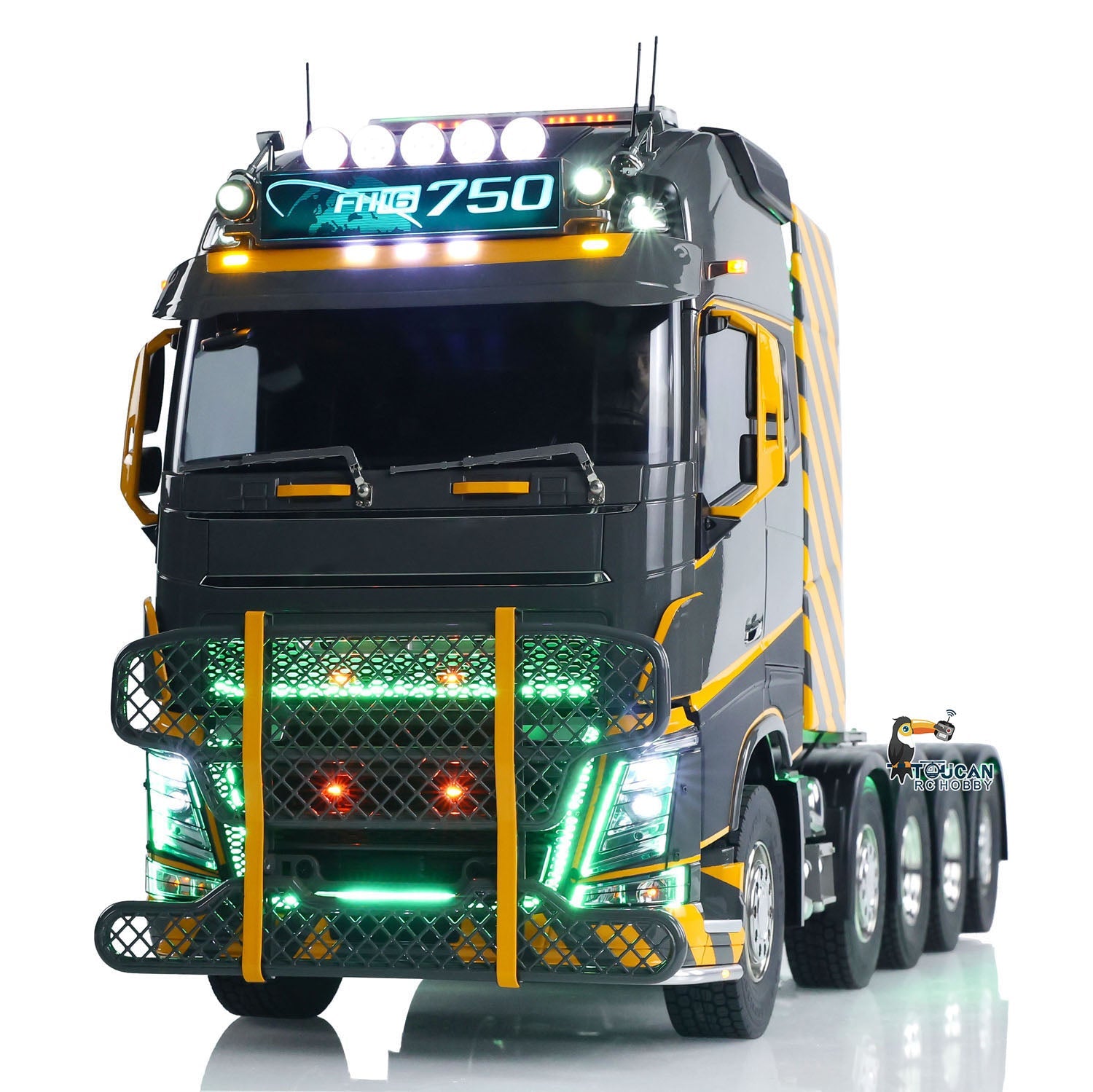 Highline Cab 1/14 RC Tractor Truck, Multi-Color Finished Professional RC Hauler Model