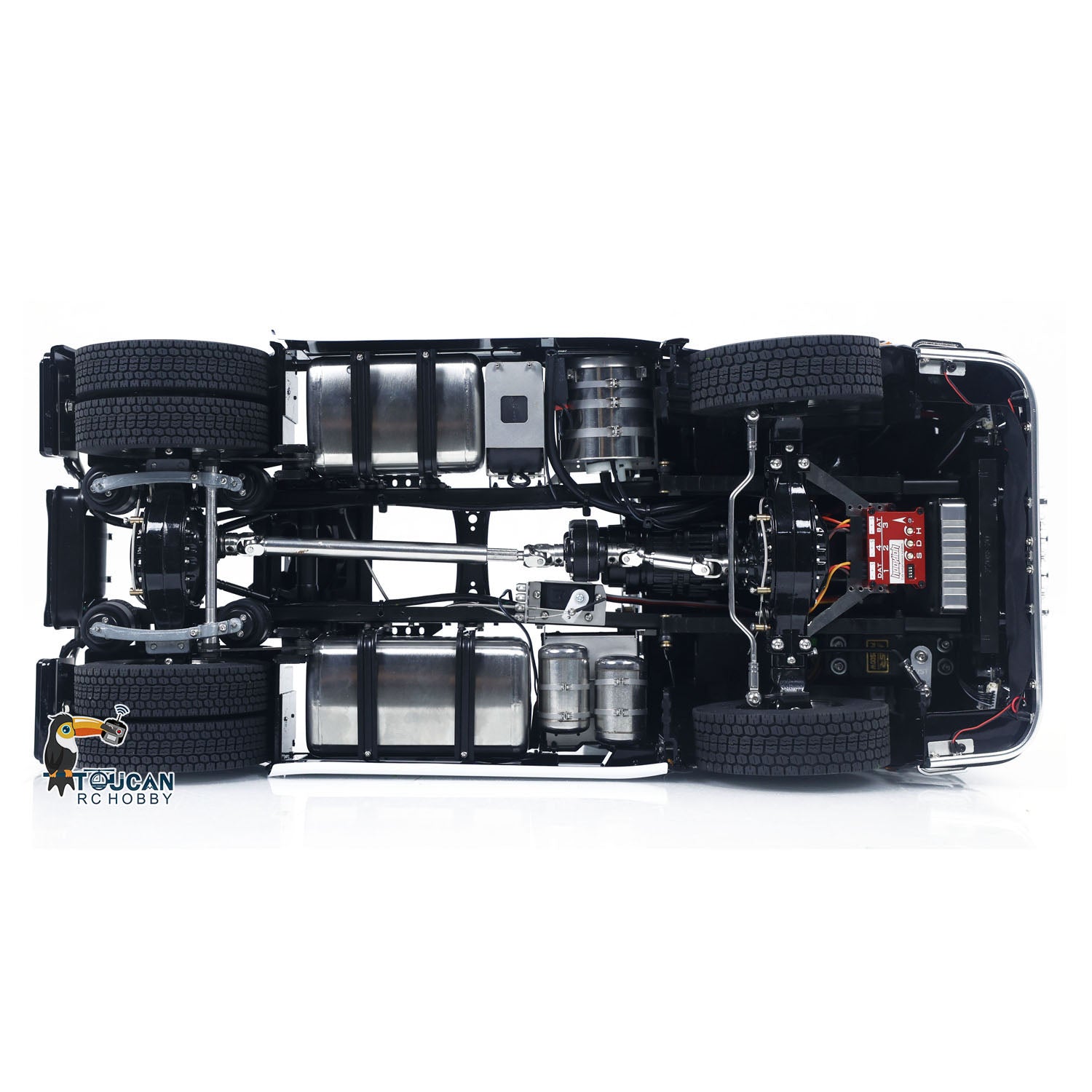 Unitru 05 rc tractor truck metal chassis underside structure detail