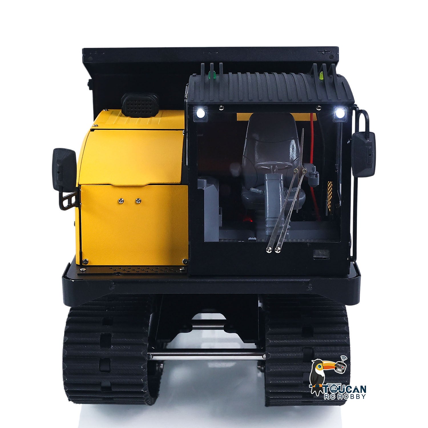 WKLC T14R 1/14 Metal RC Hydraulic Tracked Dump Truck front view