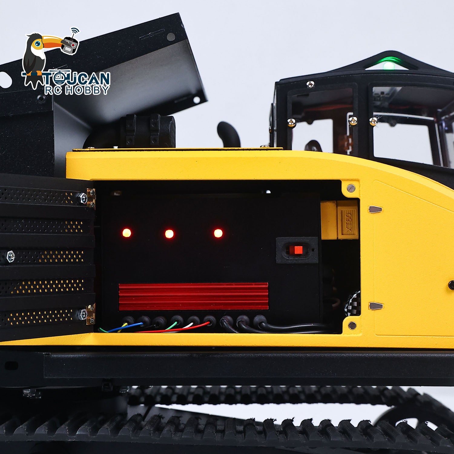 WKLC T14R 1/14 Metal RC Hydraulic Tracked Dump Truck power switch detail